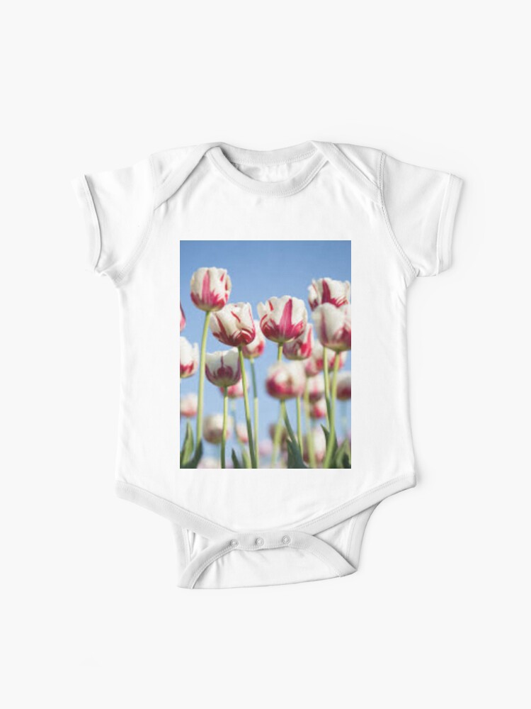 lovely red and white tulips | Baby One-Piece