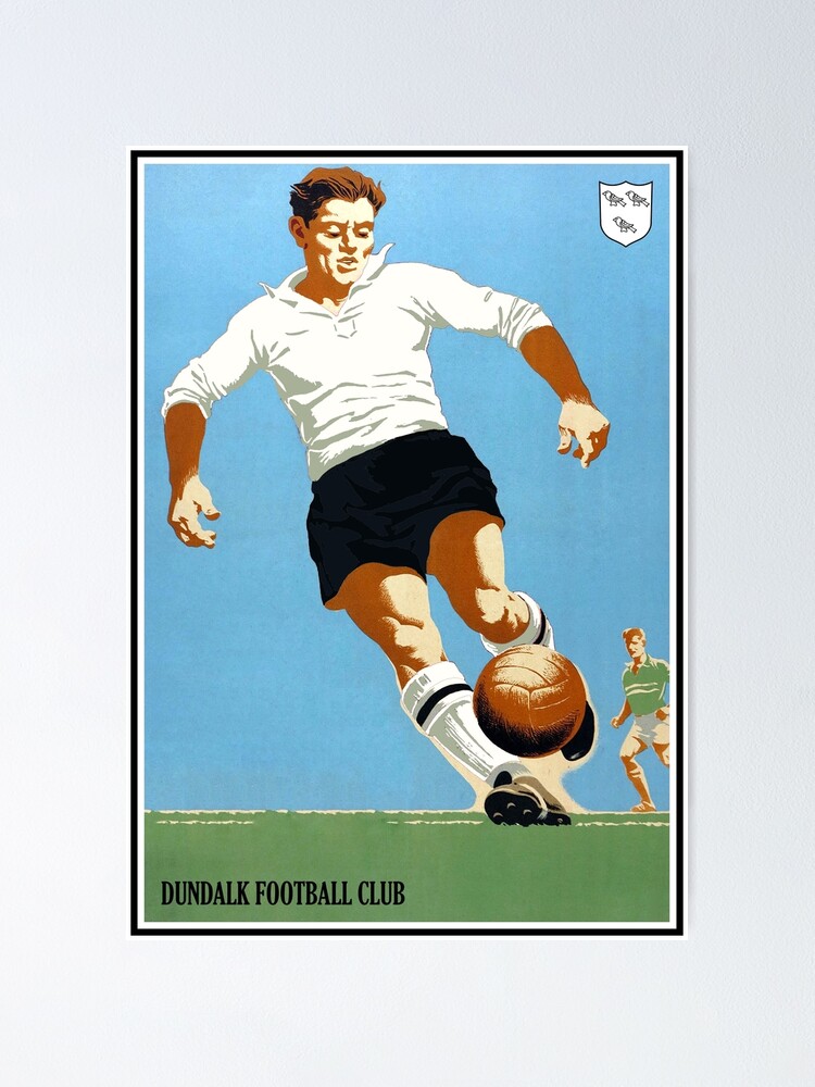 "Dundalk Football Club 'In Black And White' - Retro Player With Text ...