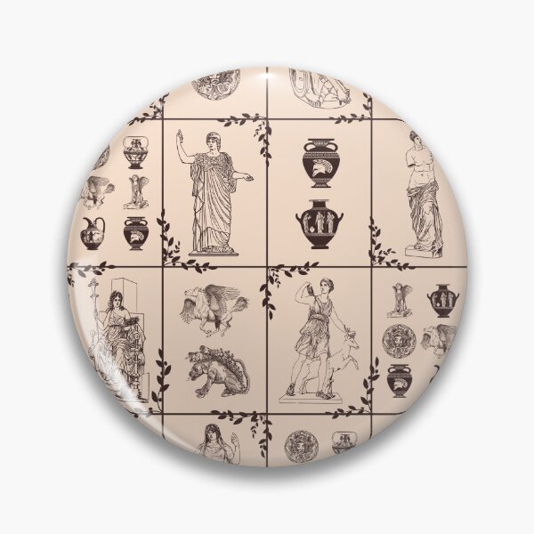 Item preview, Beige ancient Greek Olympian gods mythological figures pattern designed and sold by CynthiaGraphics.