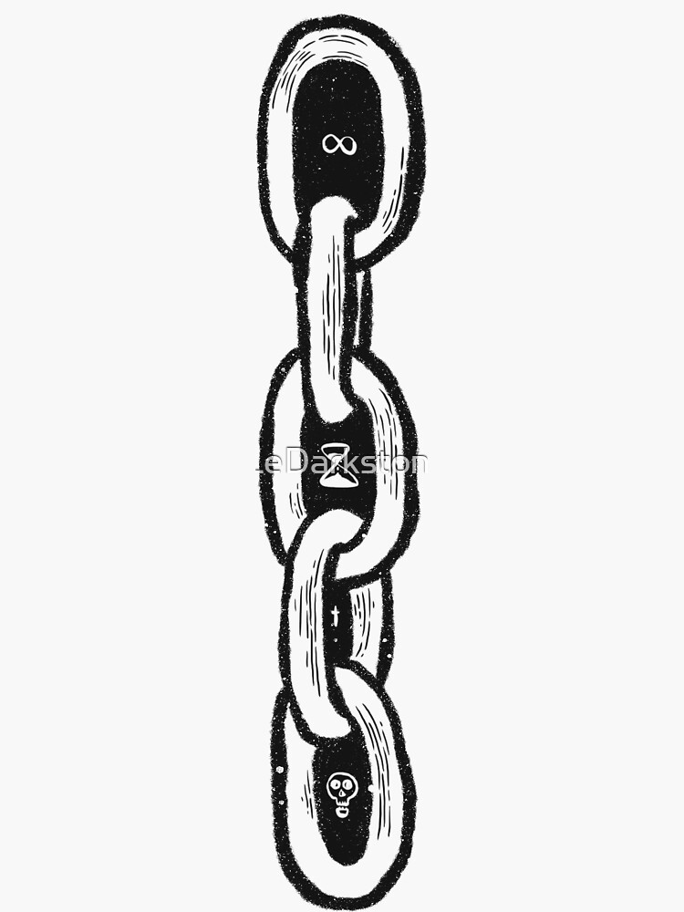 Thumbnail 3 of 3, Sticker, Chain link designed and sold by LeDarkstone.