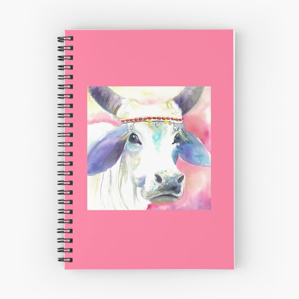 Item preview, Longhorn Indian cow watercolor designed and sold by orangerinka.