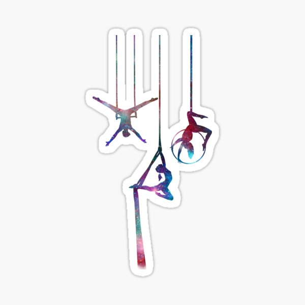 Aerial Stars at Midnight - Aerialists and Circus Sticker