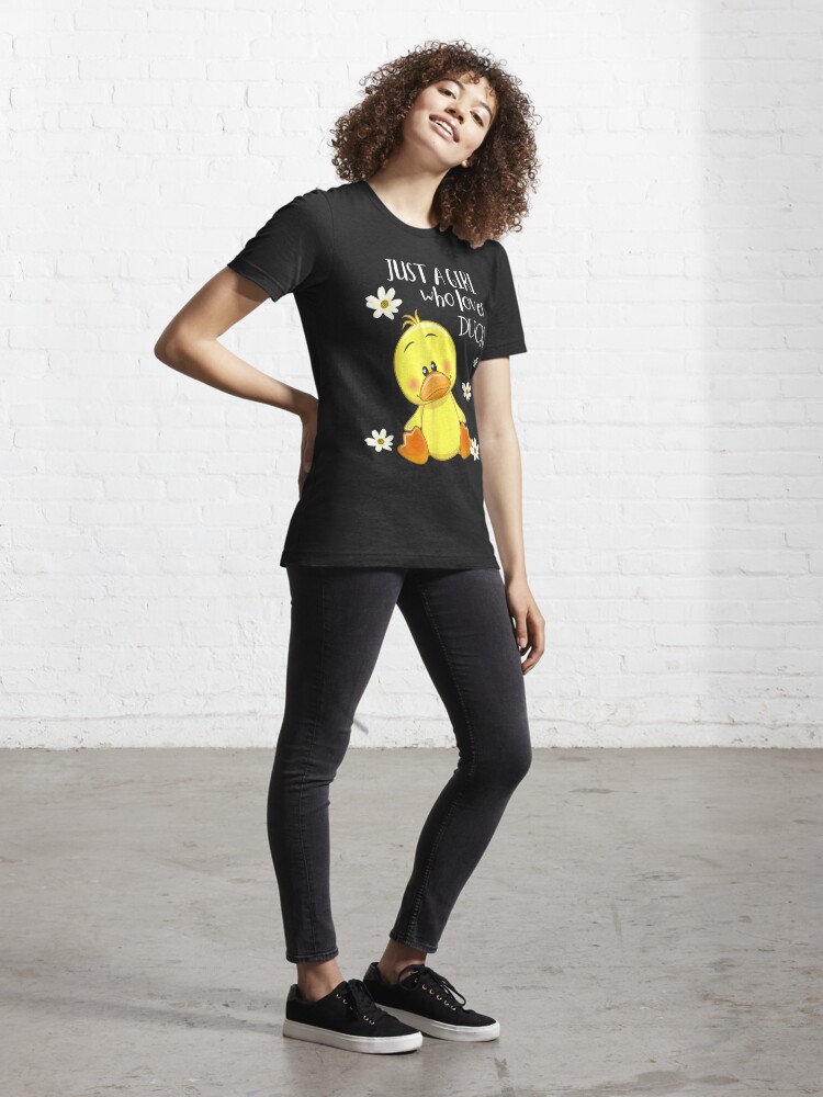 Just A Girl Who Loves Ducks Lover Gifts Duck Owner Gift Women's Short  Sleeves T-shirt With Hem Split