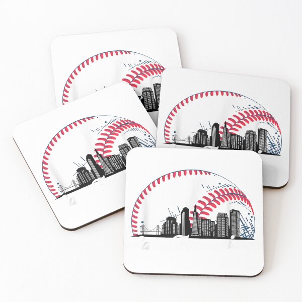 Item preview, Cityscape Baseball - Vintage San Francisco Baseball Skyline designed and sold by Soospal.