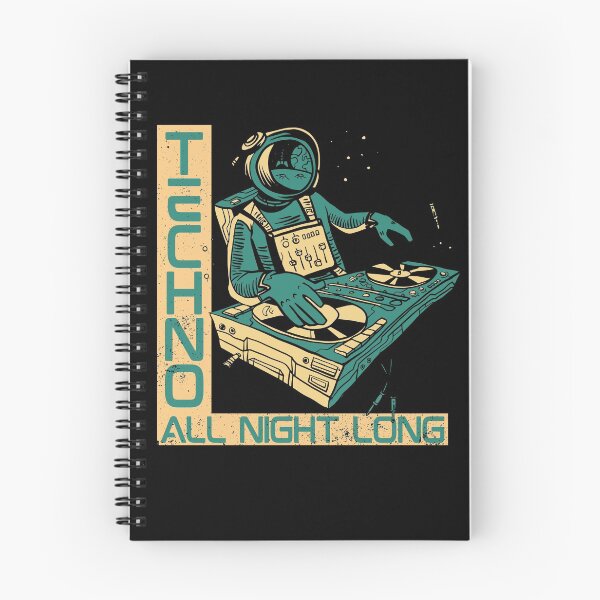 Item preview, Techno All Night Long EDM Music DJ Astronaut Sound Engineer Gear designed and sold by DynamicDesign.