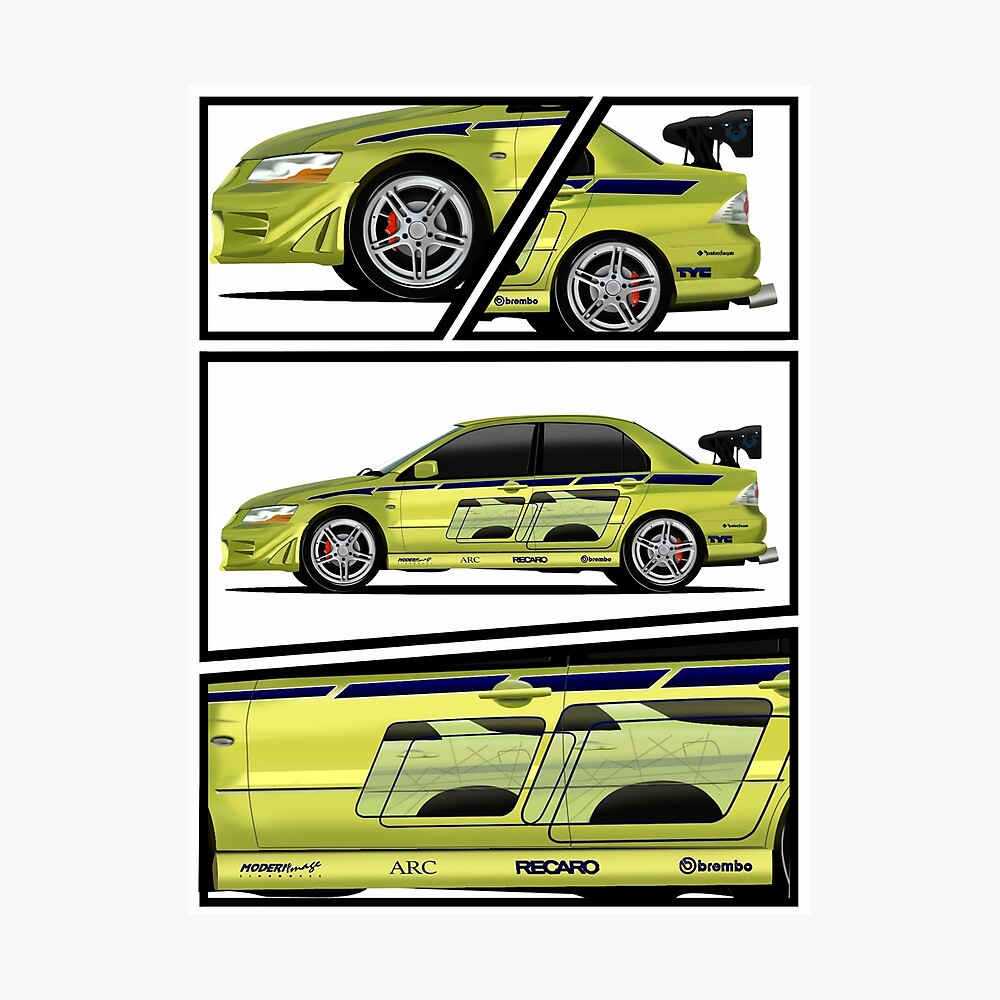 2F2F Evo Mitsubhishi Evolution 2Fast 2Furious Green