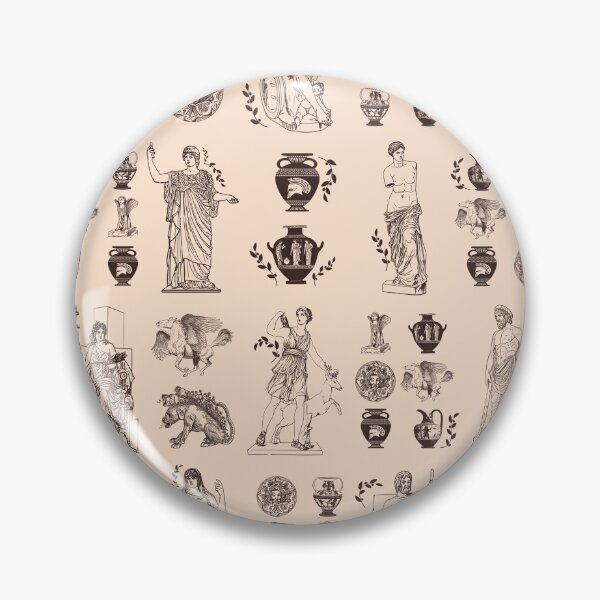 Item preview, Beige ancient Greek Olympian gods mythological figures pattern designed and sold by CynthiaGraphics.