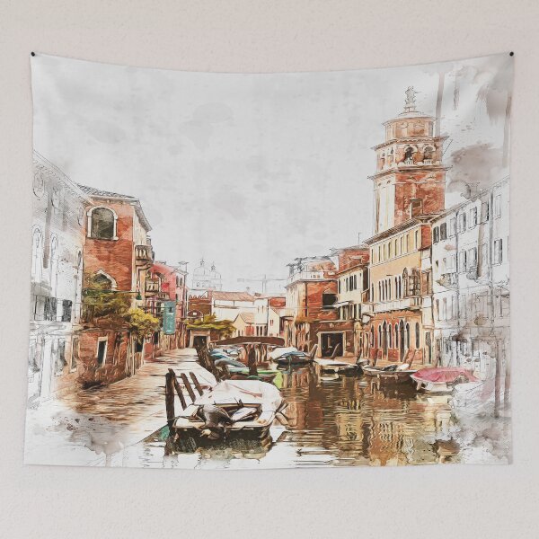 Item preview, Venice unique city in watercolor style designed and sold by ritadilalla.