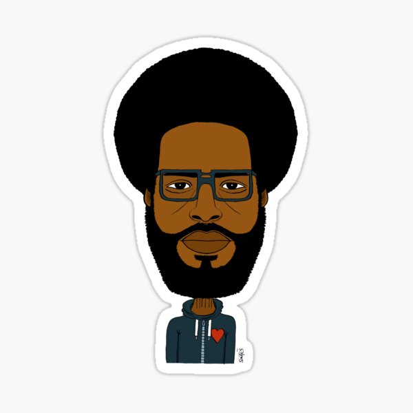 Portrait dessiné de batteur de hip hop. (Color/ Sweat capuche) Sticker