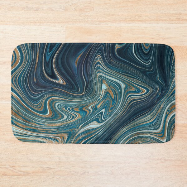 Item preview, Teal gold agate liquid marble texture fluid artwork designed and sold by CynthiaGraphics.