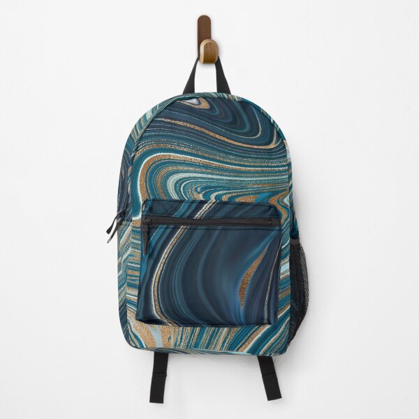 Item preview, Teal gold agate liquid marble texture fluid artwork designed and sold by CynthiaGraphics.
