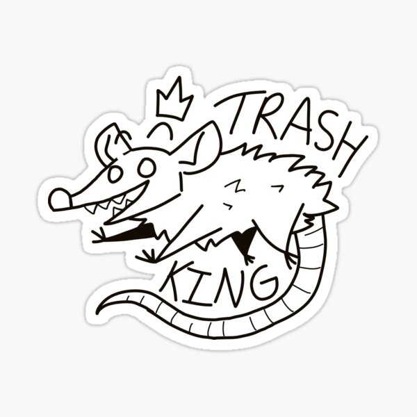 "Trash king lineart" Sticker for Sale by Skyraider20 Redbubble