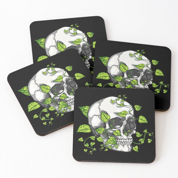 Item preview, Memento Mori - Pothos Vines in Skulls designed and sold by Taima Al Bahri.