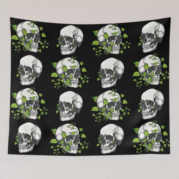 Item preview, Memento Mori - Pothos Vines in Skulls designed and sold by Taima Al Bahri.