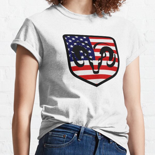Dodge Ram Head American Flag Logo Classic T-Shirt