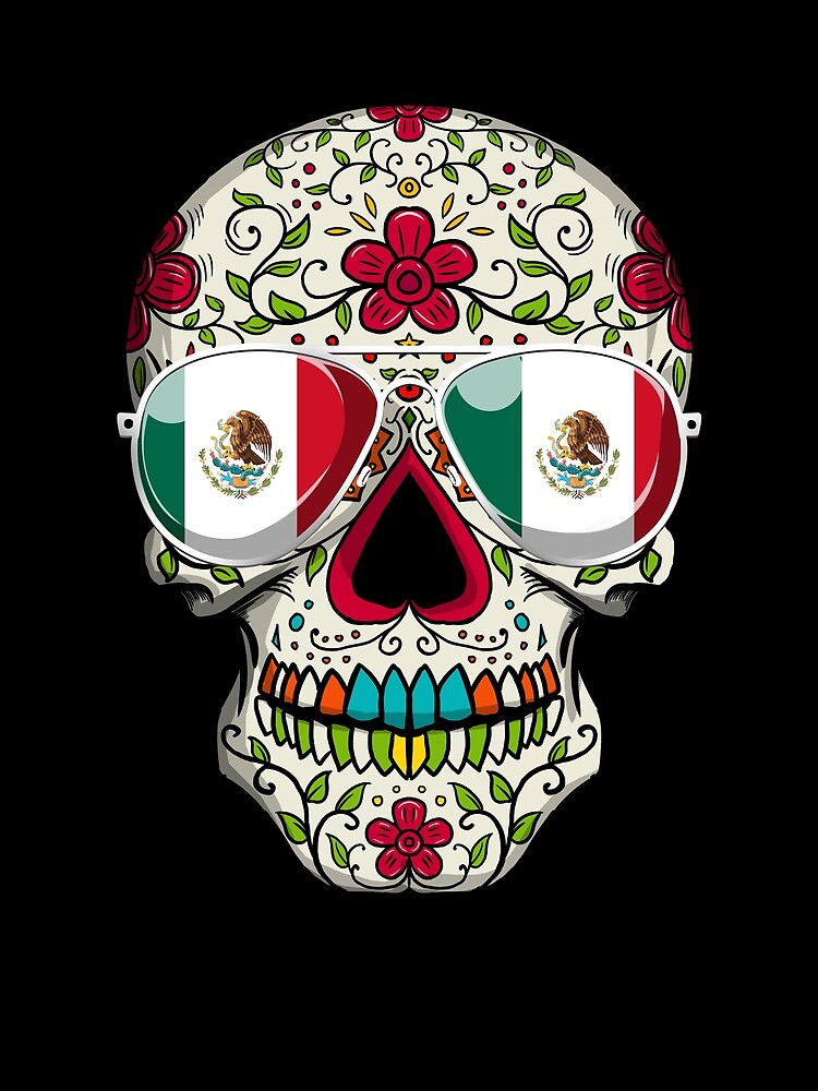 Thumbnail 3 von 3, Tuch, Sugar Skull Mexican Flag Aviators Day Of Dead Cinco De Mayo Gear designt und verkauft von DynamicDesign.