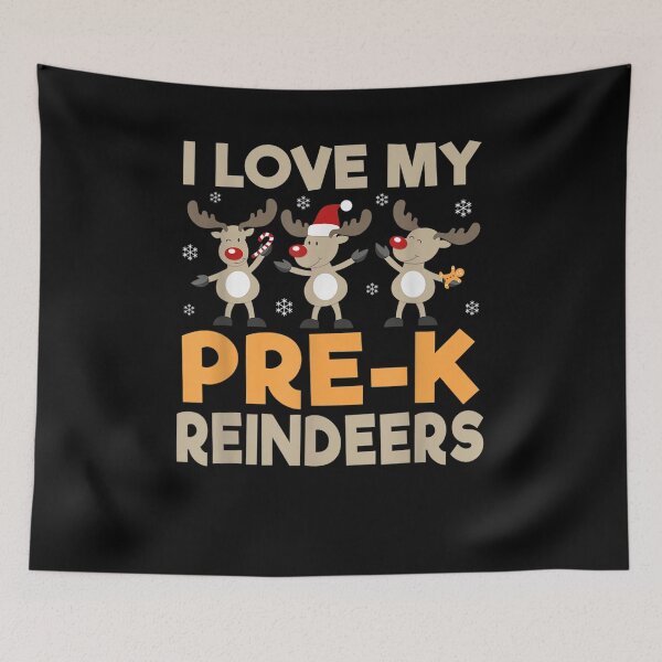 Item preview, Festive I Love My Pre K Reindeers Santa Deer Pun Holiday  designed and sold by mylahKristian.