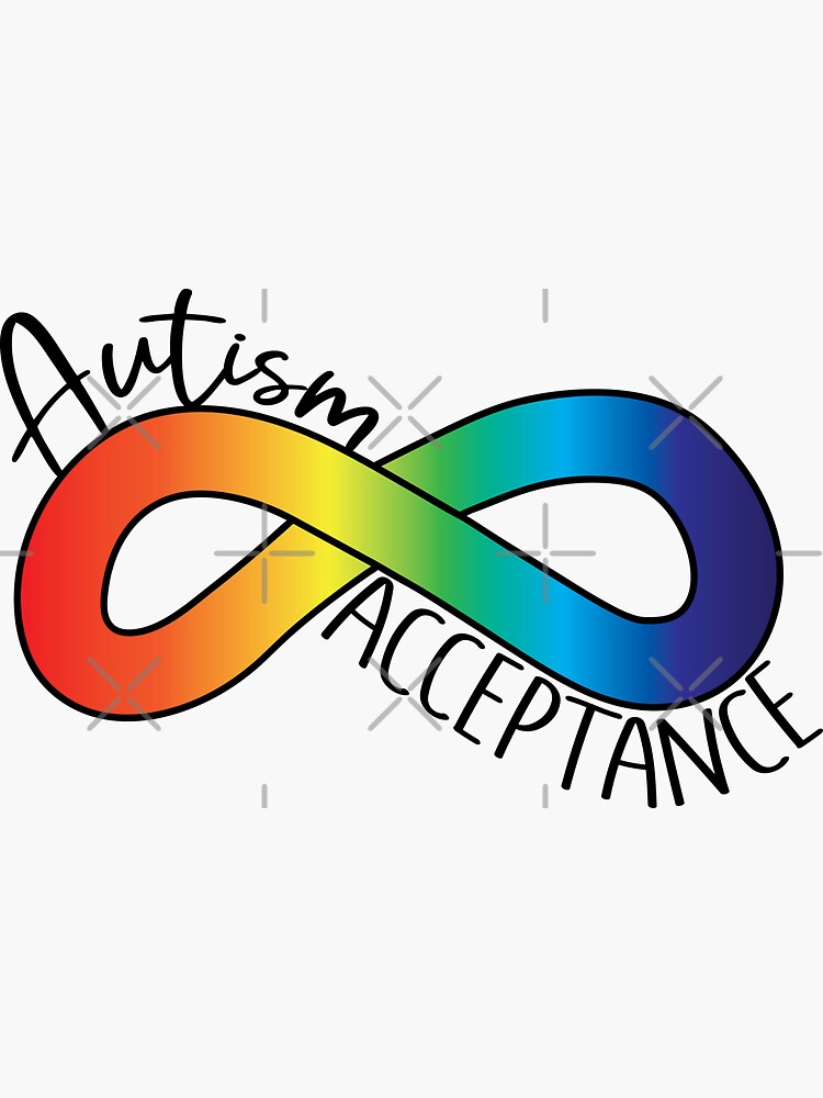 Pegatina «aceptación Del Autismo Símbolo Del Infinito Del Arco Iris De