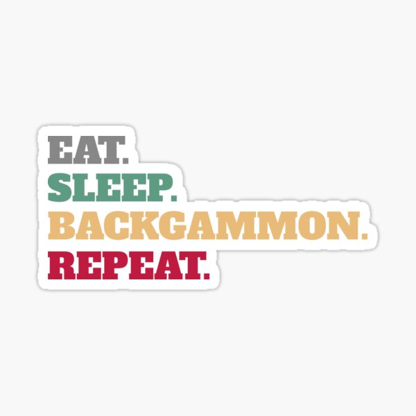 Retro Vintage Eat Sleep Backgammon Repeat Sticker