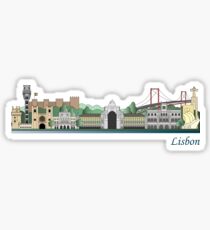 Lisbon skyline colored Sticker