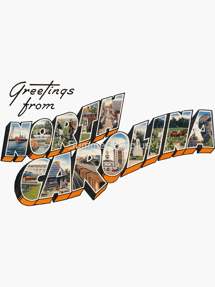 Thumbnail 3 of 3, Sticker, "Greetings from North Carolina" designed and sold by patrimonic.
