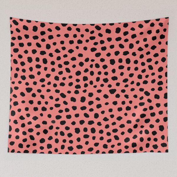 Item preview, Coral and Black Dalmatian Print Pattern  designed and sold by OneThreeSix.