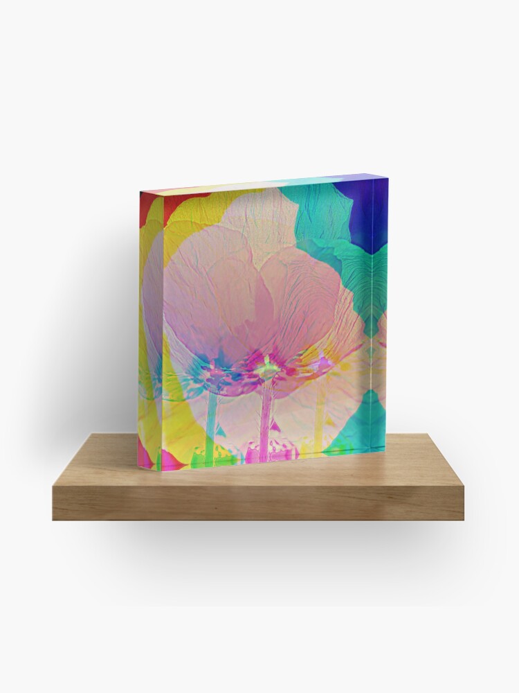 Thumbnail 1 of 5, Acrylic Block, Poppy Power! designed and sold by April Dowling.