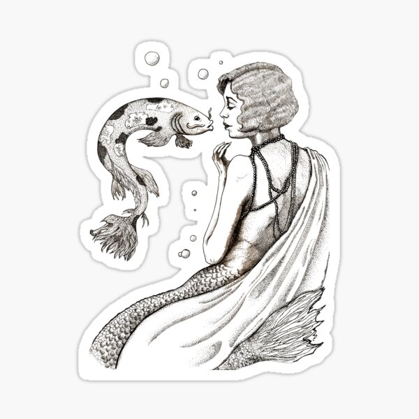 A vintage mermaid Sticker