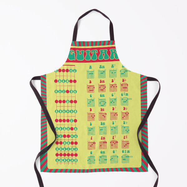 Item preview, Learn Guitar! Fun Retro Notes and Chords Chart designed and sold by luciddreame.