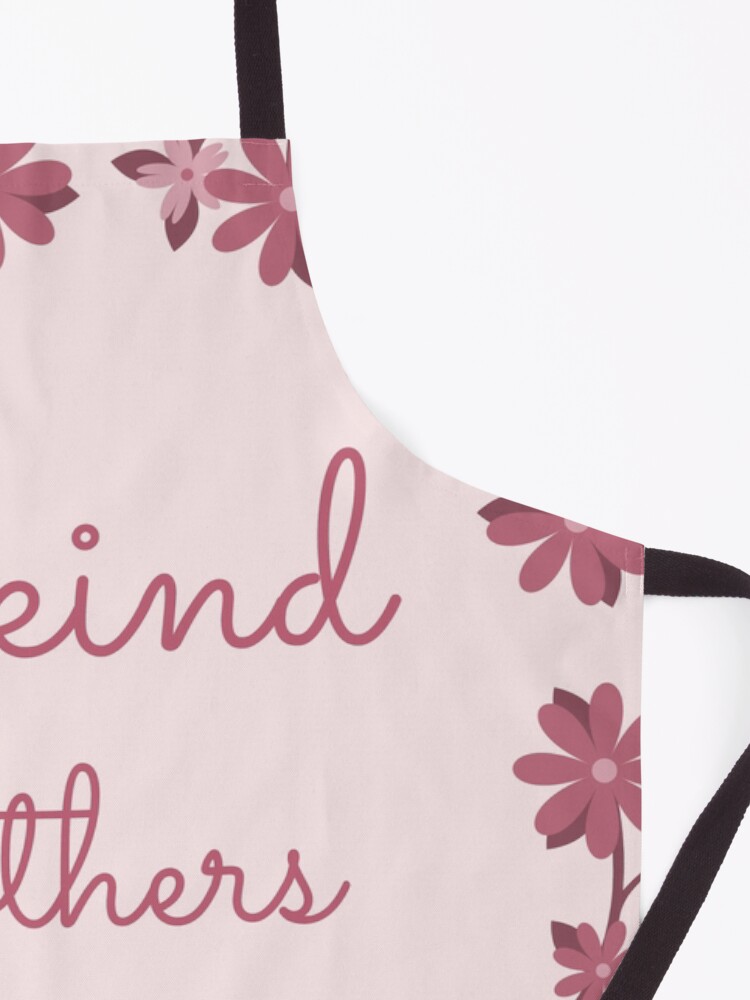 Thumbnail 3 of 6, Apron, Be Kind To Others & Yourself Cute Purple Pink Flowers Typography designed and sold by DesignsbyEH.