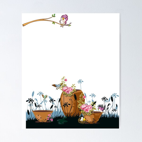 Aperçu de l'œuvre Impression de fleurs et d'oiseaux créée et vendue par Woou-Store.