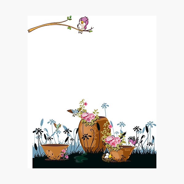 Item preview, Print of Flowers and Birds designed and sold by Woou-Store.