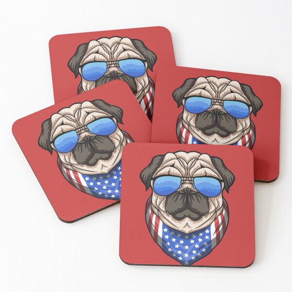Item preview, Patriotic American Pug Illustration designed and sold by SLAG-Creative.