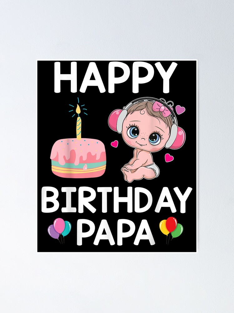 Póster «Niña con pastel Feliz cumpleaños Papá Día del padre Abuelo Papá  Regalo» de dominique235 | Redbubble