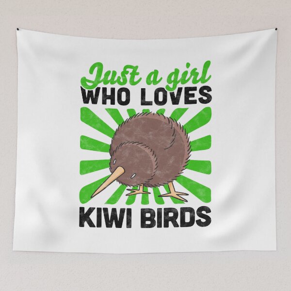 Item preview, Girl who loves kiwi bird snipe bouquet saying designed and sold by madgrfx.