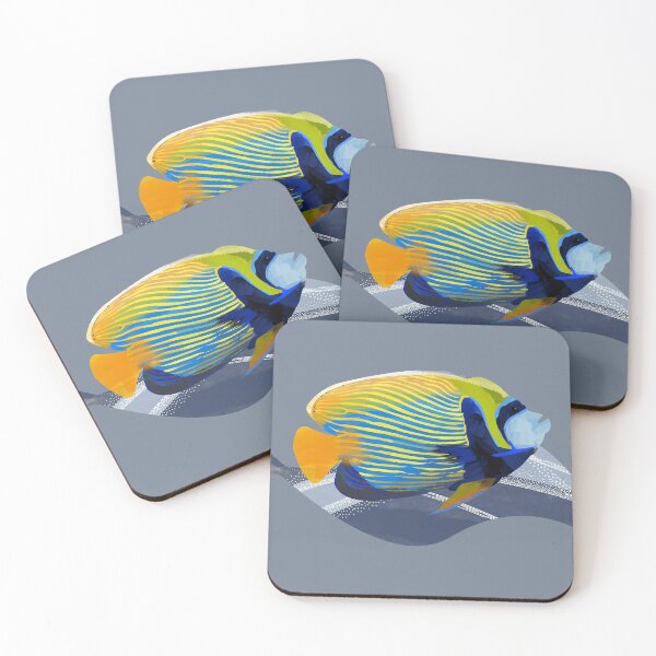 Item preview, Bright blue and yellow tropical fish watercolor illustration - Caroline Laursen Original designed and sold by Caroline Laursen.