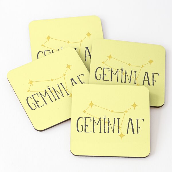 Item preview, GEMINI AF with constellation and astrological symbols for Mercury & The Twins designed and sold by Happy Puppy Print On Demand.