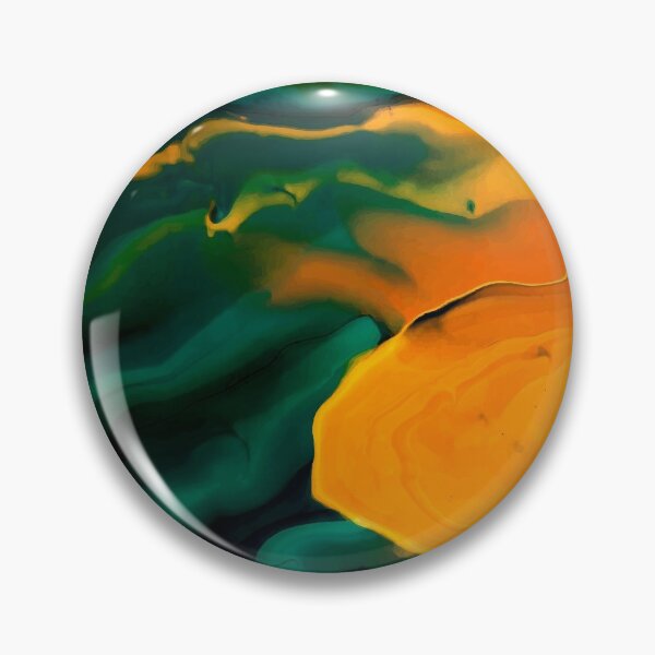 Item preview, Indigo Green and Orange Liquid Marble Texture - Marble Abstract Art designed and sold by SoccaTamam.