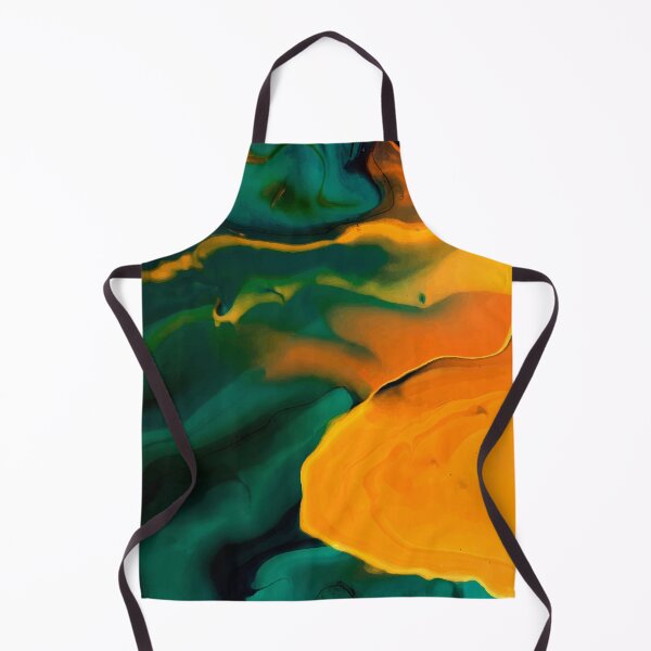 Item preview, Indigo Green and Orange Liquid Marble Texture - Marble Abstract Art designed and sold by SoccaTamam.