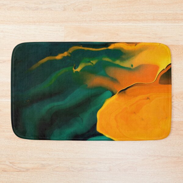 Item preview, Indigo Green and Orange Liquid Marble Texture - Marble Abstract Art designed and sold by SoccaTamam.