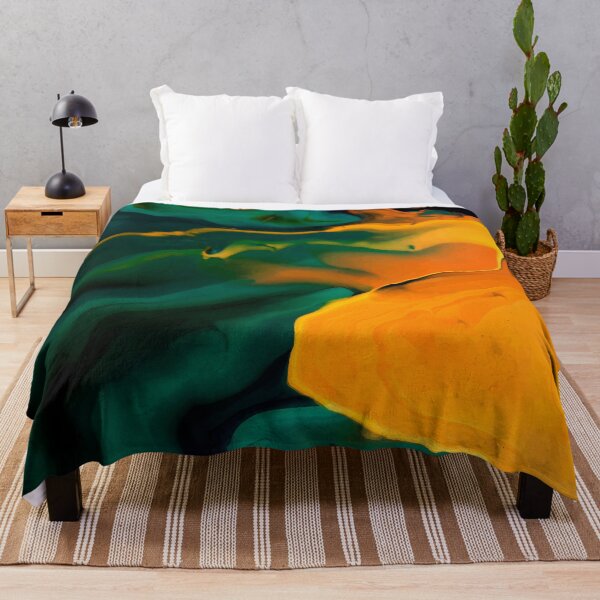 Item preview, Indigo Green and Orange Liquid Marble Texture - Marble Abstract Art designed and sold by SoccaTamam.