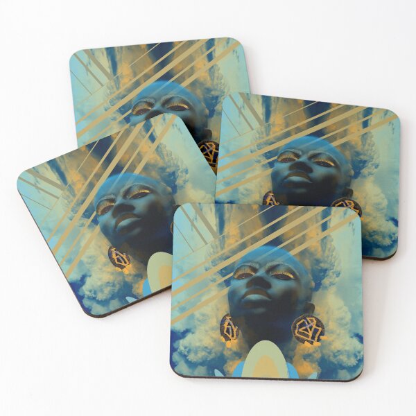 Item preview, In the clouds digital art yellow beige blue designed and sold by Susanne Margarete Lutz.