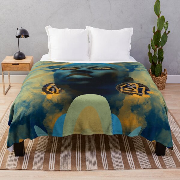 Item preview, In the clouds digital art yellow beige blue designed and sold by Susanne Margarete Lutz.