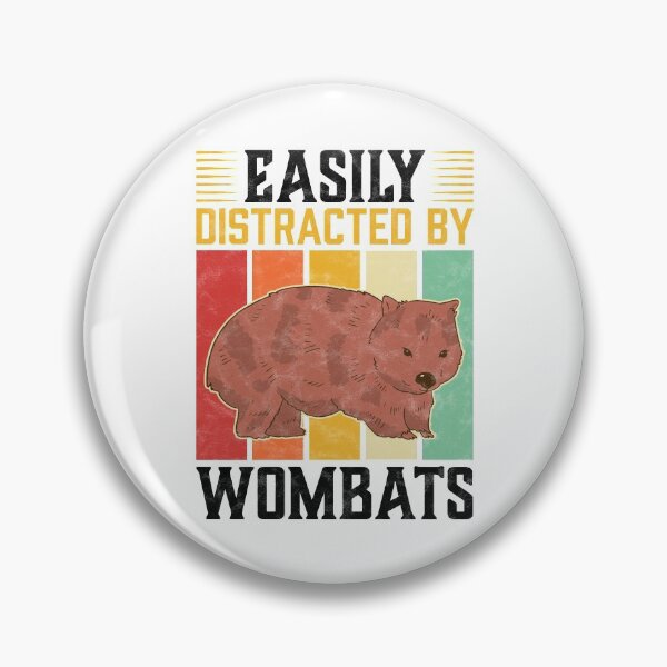 Artikelvorschau, Leicht abzulenken durch Wombat Beuteltier Australien Spruch entworfen und verkauft von madgrfx.