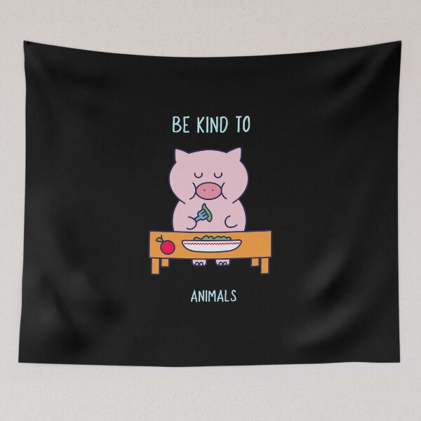 Item preview, Be Kind To Animals - cute pig that eats vegetables designed and sold by GLwithUs.
