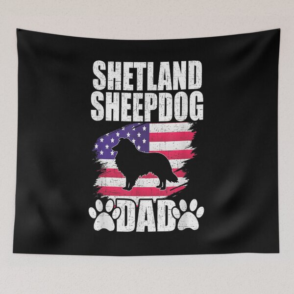 Item preview, Shetland Sheepdog Dad Dog Lover American Us Flag  designed and sold by mylahKristian.