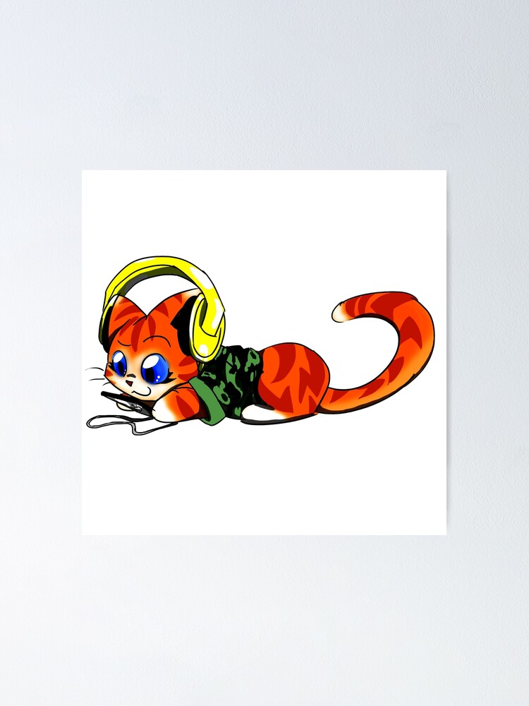 Thumbnail 1 of 3, Poster, Cat Music designed and sold by Design-Busuk.