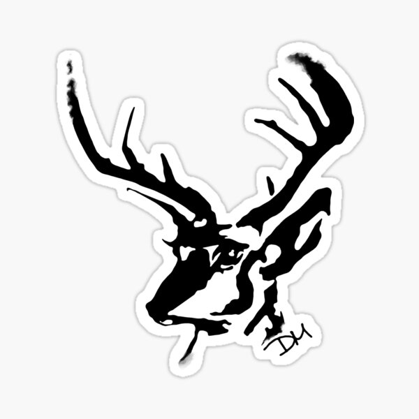 Black & White Signature Stag Sticker