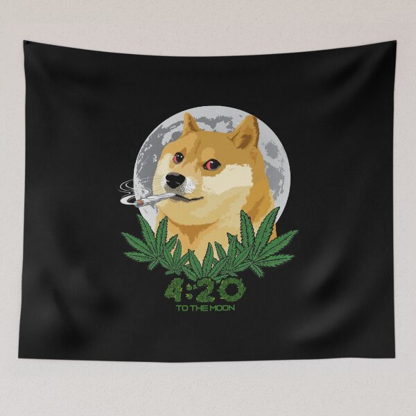 Item preview, Dogecoin 420 To the moon Cannabis Weed shirt Dogeday 69 mask designed and sold by art-from-earth.