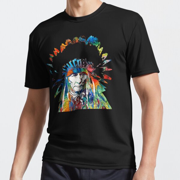 Native American Art - Chief - By Sharon Cummings T-Shirt by Sharon Cummings  - Fine Art America